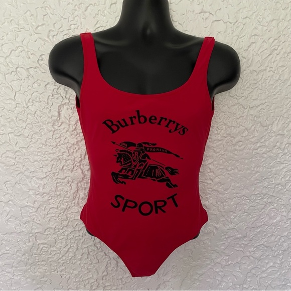 Burberrys Sport Red One Piece Swimsuit Size Small - Picture 2 of 8